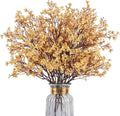 Babys Breath Artificial Flowers, 8 Bundles Gold Real Touch Fake Flowers Silk Flowers for Vase Home Office Wedding Spring Indoor Outdoor Centerpiece Table Party Decorations
