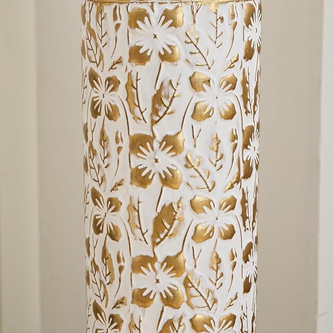 Floor Vases, Tall Home Decor Metal Vase Set of 3 Large Glazed Decorative Vases for Wedding Decor, Elegant Modern Flower Holder for Living Room, Entryway, Hallway, Dining Room
