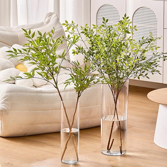 Clear Acrylic Flower Vase, Modern Unbreakable Decorative Cylinder Vase for Wedding Bouquets, Centerpieces, and Home Decor - 10cm Diameter, 35cm Height