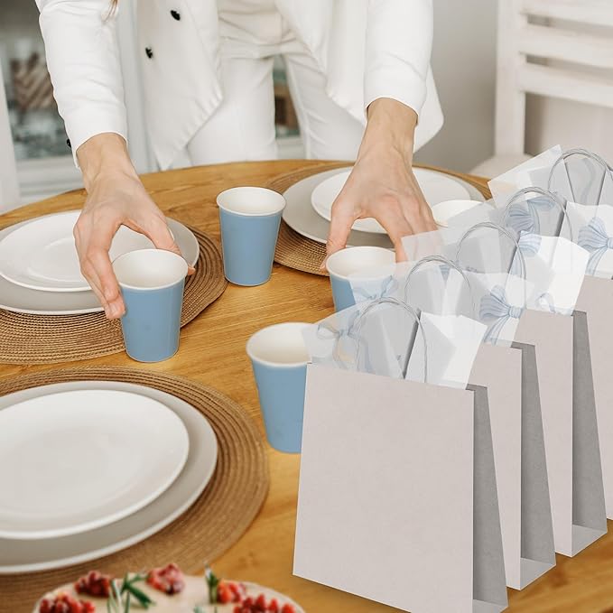 Pro Supply Global Blue Bows Printed Tissue Paper for Gift Bags or Boxes and Wrapping - Bulk Decorative Art Tissue Paper for Packaging and Gifting | 24 Sheets 20" x 30"