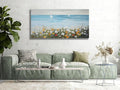 Ardemy Daisy Wall Art for Living Room, Floral Canvas Wall Art Ocean Flower Pictures Paintings Wall Decor Living Room Wildflower Artwork Dining Room Home Office Kitchen, 40"x20"