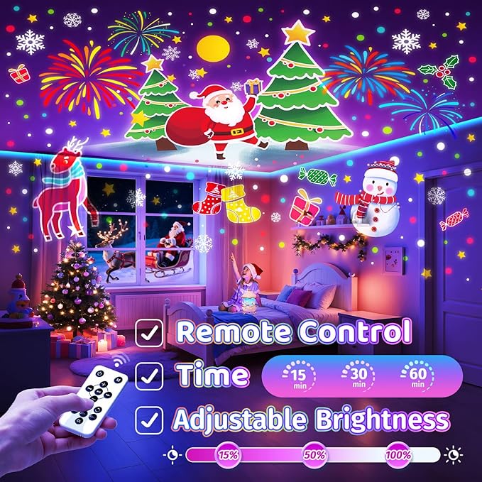 Christmas Gifts for Girls Toys, 15 Music+15 Films+315 Colors Night Light Projector, 360°+Remote+Cordless Star Projector for Kids, Mermaid Princess Gifts for Girls Room Decor, Pink Baby Toddler Toys