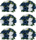 Flower Centerpieces for Wedding Tables: Wedding Table Decorations Navy Blue & White Flower Balls Centerpieces for Engagement Cerebration Party Center Pieces 6 Packs