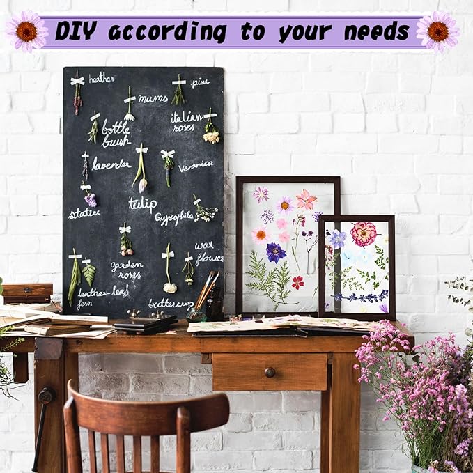 Nuanchu 167 Pcs Real Dried Pressed Flowers Natural Dried Flowers Colorful Daisy Mixed Wildflowers Leave for DIY Candle Resin Nails Jewelry Pendant Crafts Floral Art(Purple,Elegant Style)