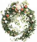Ling's moment 9FT Spring Eucalyptus & Willow Leaf Flower Garland for Pink Wedding, Valentines Sweetheart Table Centerpieces Head Table Decor, Arch Backdrop Decorations for Wedding | Garden Blush