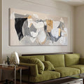 Abstract Canvas Wall Art Decor Black Large Wall Art Decor for Living Room Gray Gold Modern Abstract Graffiti Art Wall Canvas Art Poster Print Wall Pictures for Bedroom Office Decor 24" X 48"