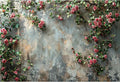 Baocicco 12x8ft Vinyl Old Floral Wall Photography Background Retro Texture Wall Grain Pink Rose Fairytale Birthday Backdrops Medieval Wedding Events Party Decorations Newborn Baby Shower Studio