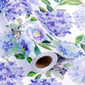 MAYPLUSS Floral Gift Wrapping Paper Roll - Watercolor Blue Hydrangea Design Floral Gift Wrap Paper for Wedding, Bridal Shower, Mother’s Day, Valentine's Day, Birthday, Anniversay (17 Inch X 16.5Feet)