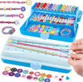 Friendship Bracelet Making Kit with Storage Box,DIY String Bracelet Arts and Craft for Girls Aged 8-12,Kids' Travel Activity Toy Set,Birthday Gifts for Ages 6 7 8 9 10 11 12 Year Old (Light Blue)