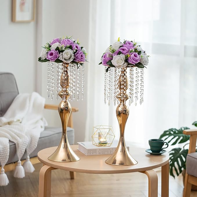 Flower Centerpieces for Wedding Tables: Wedding Table Decorations Lilac & White Flower Balls Centerpieces for Engagement Cerebration Party Center Pieces 2 Packs
