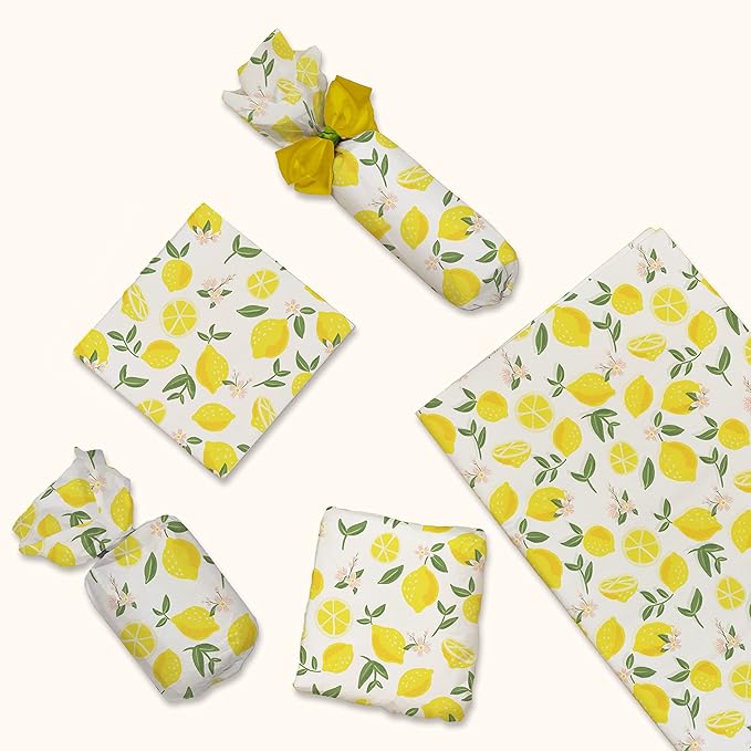 Pro Supply Global - Bulk Elegant Summer Lemons Tissue Paper Wrapping Gift Bags, Crafts DIY Project Party Decorations Packaging - Creative Uses for Wedding Birthday & Holiday Events - 24 Sheets 20"x30"