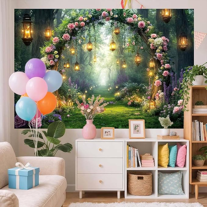 10x10ft Purple Flower Wedding Photography Backdrop Lavender Floral Wedding Bridal Photography Backdrop Anniversary Birthday Baby Shower Girl Party Banner Photo Booth Props Background Wall Decor