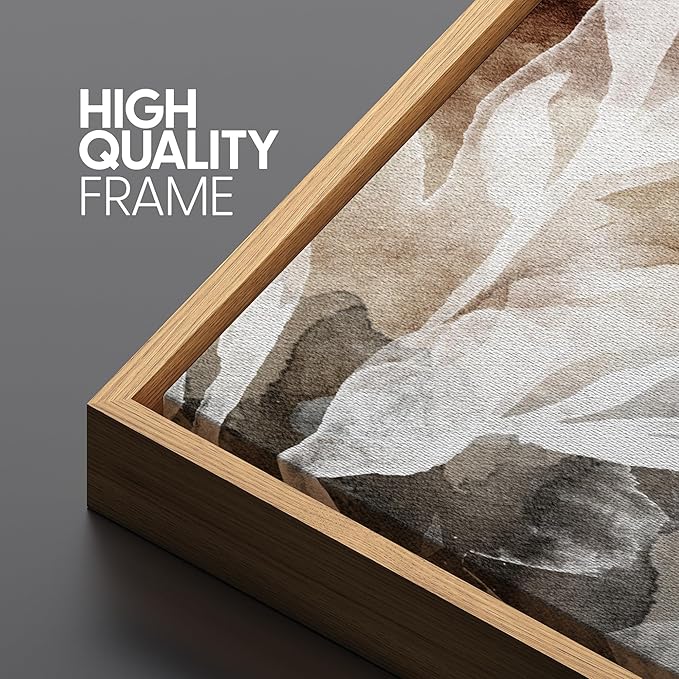 SIGNFORD Extra Large Framed Canvas Print Wall Art Whispers of Nature an Abstract Watercolor Illustrations Modern Art Relax/Calm Warm for Living Room, Bedroom, Office - 60"x30"