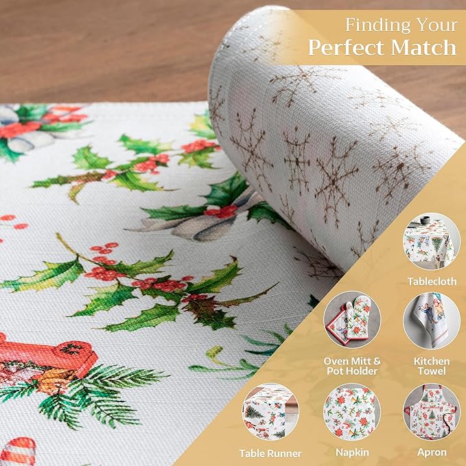 Maison d' Hermine Placemats Set of 4 100% Cotton Washable Cloth Place Mats, Reusable Table Mats for Thanksgiving Christmas Decorations Kitchen Dining Party Wedding Restaurant (Chromo, 13" x 19")
