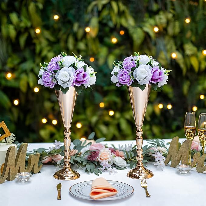 Flower Centerpieces for Wedding Tables: Wedding Table Decorations Lilac & White Flower Balls Centerpieces for Engagement Cerebration Party Center Pieces 2 Packs