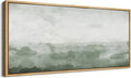 SIGNFORD Extra Large Framed Canvas Print Wall Art Misty Green Horizon Illustrations Modern Art Relax/Calm Warm for Living Room, Bedroom, Office - 60"x30"