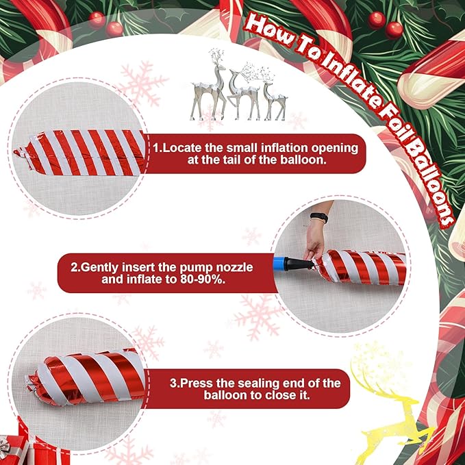 Christmas Balloons Decorations Red Green Gold White Balloon Garland Arch Kit with Snowman Reindeer Candy Cane Foil Mylar Balloon for Merry Christmas Xmas New Year Baby Shower Birthday Party Decoration