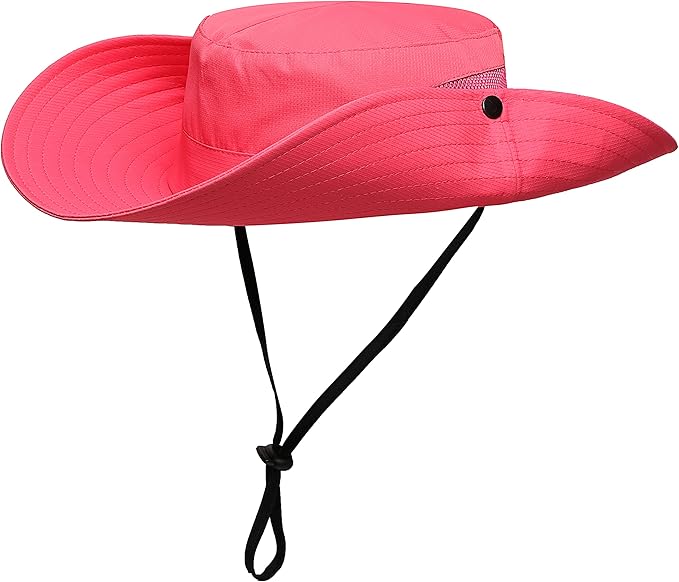 Womens Summer Sun Hat Beach Hat Wide Brim Outdoor UV Protection Hat Foldable Cool Mesh Ponytail Bucket Hat