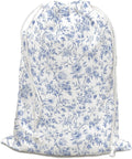DSHFG Chinoiserie Light Blue Toile Floral Birthday Drawstring Gift Wrap Bags, Chinoiserie Baby Shower Drawstring Gift Bags Canvas, Small Happy Birthday Bag Gifts for Women, 10x13 Inch