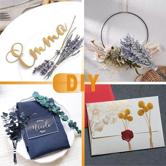 130Pcs DIY Mixed Natural Dried Flower Set, Preserved Flowers Bulk with Baby's Breath, Dried Roses, Eucalyptus Stems, Mini Handmade Flower Arrangement, Dried Flower for Home Decor
