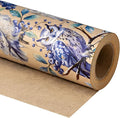 WRAPAHOLIC 30 Inch Kraft Christmas Wrapping Paper - 30 Inch x 33 Feet - Owl Wrapping Paper Wild Animal Winterfall Watercolor Design for Christmas, Holiday, Party Celebration