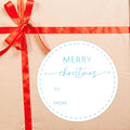 Blue Merry Christmas Gifts Tags Stickers, 30 Pcs Christmas Name Tags for Gifts, 2.5x2.5 Inch Holiday Presents Sticker Labels, Festive Chrismas Name Tag for Gift Wrapping Bags Classroom-D30