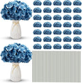 Unittype Silk Hydrangea Artificial Flowers Heads with Stems Faux Hydrangea Flowers for Wedding Centerpieces Bouquets DIY Floral Decorations for Home Indoor(Haze Blue,100 Pieces)