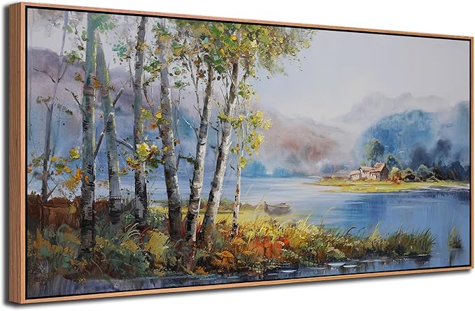 Arjun Framed Forest Picture for Living Room, Wall Art for Bedroom Nature Painting Wall Decor, Office ArtworkHome Dining Room Large 48"x24"