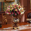 Artificial Vintage Decor Vase -European Golden Resin Vase Vintage Vases for Artificial Flowers Dining Room Table Decor Wedding Party
