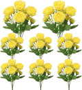 8 Pack Yellow Peonies Artificial Flowers, Fake Silk Hydrangea Bouquet for Bridal Wedding Home Table Decor Reusable Dining Opening Ceremony Birthday Arrangement Faux Floral