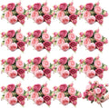 16 Bundles Artificial Peonies Silk Peonies Faux Flower Bouquet Fake Peony Flower Arrangements Table Centerpieces for Vase Wedding Party Boho Home Office Decoration Bulk (Rose Red, Pink)