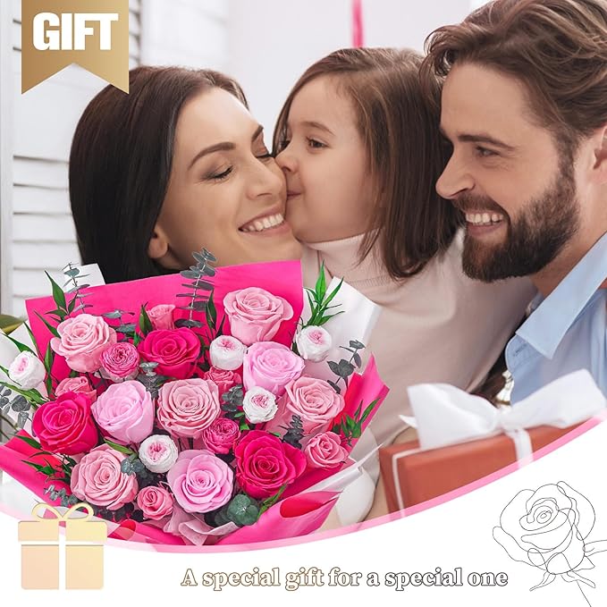 Flowers for Delivery Prime Forever Flowers Preserved Roses Bouquets Purple Flower Birthday Gifts for Women Valentine's Day Mothers Day Graduation