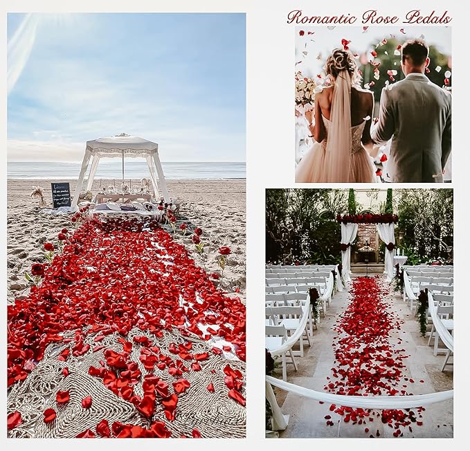 1000Pieces Rose Petals, Artificial Flower Petals Fake Rose Petals Silk Red Rose Petals for Romantic Night,Wedding,Proposal Anniversary Flower Decorations (Light Pink)