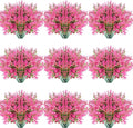 20 Bundles Artificial Lavender Flowers Outdoor UV Resistant Fake Flowers No Fade Faux Plastic Plants Garden Porch Window Box Decorating (Pink)