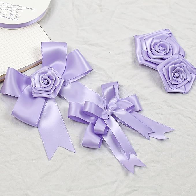 Lavender Satin Ribbon, Double Faced 2 Inch X 25 Yards Lavender Ribbon, Premium Satin Ribbon for Gift Wrapping, Crafts, Hair Bow Making, Sewing, Flower Bouquet, Wedding Party Decor