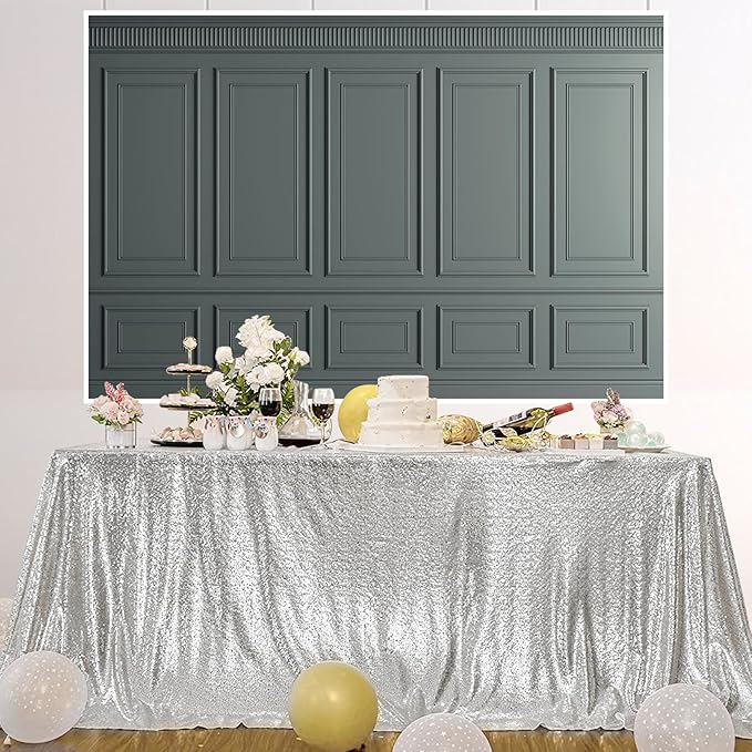 AOFOTO Vintage Room Inside Backdrop Classic French Frame Dark Grey Walls Photo Background for Wedding Bridal Shower Party Banner Home Headboard Decor Wall Photo Studio Booth Props 8x6ft