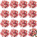 Geosar 16 Pcs Rose Artificial Flowers Fake Flowers Bouquet 21 Heads Silk Faux Floral Bundles with Stem for Home Bridal Wedding Arrangements Table Centerpieces Party Decor (Pink)
