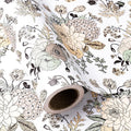 WRAPAHOLIC Jumbo Reversible Floral Wrapping Paper - 24 Inch X 100 Feet Jumbo Roll Pearlized Vintage Floral Design, Perfect for Wedding, Birthday, Mother's Day