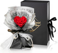 GLAMOUR BOUTIQUE Preserved Rose Single Heart Bouquet - Flowers Roses Eternal in a Box, Gift for Wife Anniversary, Birthday, for Her Flowers Eternal