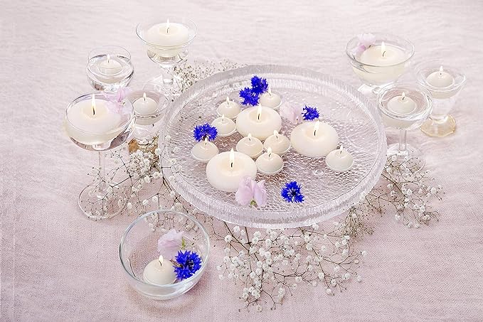 Bolsius Unscented 1.75" Floating Candles – Set of 160 White Floating Candles – Cute and Elegant Burning Candles – Candles with Nice and Smooth Flame – Party Accessories