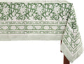 ATOSII Meraki Green 100% Cotton Rectangle Tablecloth, Hand Block Print Washable Table Cover, Dining, Christmas Parties, Outdoors, Weddings, Thanksgiving, Halloween, Fall Decor 60 X 90 Inches, 6 Seater