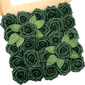 Artificial Flowers, 25pcs Hunt Green Artificial Roses Flowers with Stems Real Touch Fake Roses for DIY Wedding Bouquet Centerpiece Bridal Shower Baby Shower Home Decoration