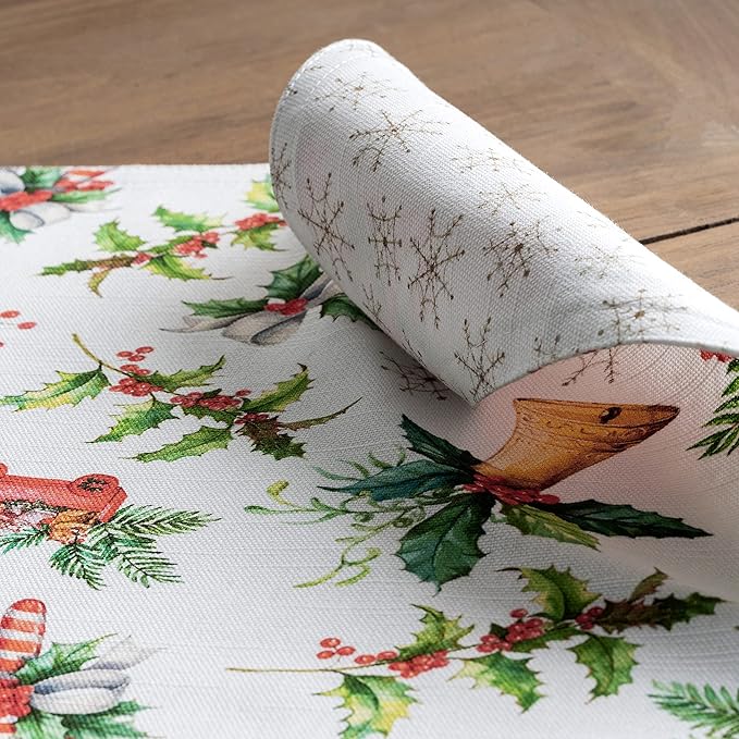 Maison d' Hermine Placemats Set of 4 100% Cotton Washable Cloth Place Mats, Reusable Table Mats for Thanksgiving Christmas Decorations Kitchen Dining Party Wedding Restaurant (Chromo, 13" x 19")