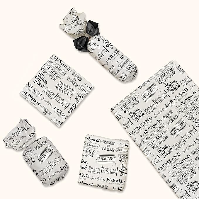 Farmer's Market Printed Tissue Paper for Gift Bags or Boxes and Wrapping - Bulk Decorative Art Tissue Paper for Packaging and Gifting | 24 Sheets 20" x 30"