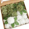 Artificial Flowers, 25pcs Artificial Rose for DIY Wedding Bouquets Centerpieces Arrangements, Elf Green and White Dahlia Flowers with Stem for Bridal Shower Party Home Decorations