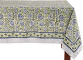 ATOSII Amara 100% Cotton Fall Tablecloth, Handblock Floral Print Rectangle Linen for Kitchen Dining I Parties Wedding Christmas Outdoors Easter I Spring Summer 72 X 140 Inches I 12 Seater