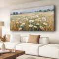 Abstract White Flower Landscape Picture Canvas Art Hanging Living Room Dining Room and bedroom,Grassland scenery Wall Art Prints Modern Style Artwork Waterproof Ready to Hang - 20x40 Inch