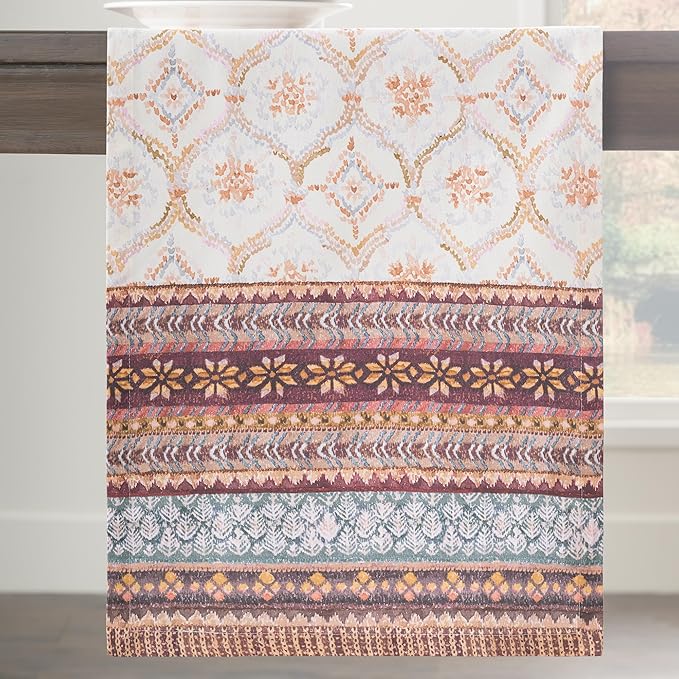 Maison d' Hermine Table Runner 100% Cotton Single Layer Table Runners 72 inches Long for Thanksgiving Christmas Decorations Home Kitchen Dining Party Wedding (Fair Isle, 14.5" x 72")