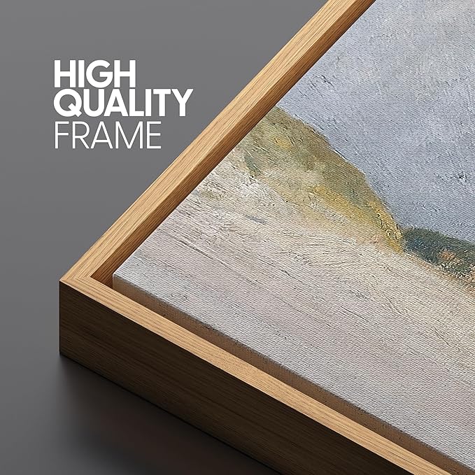 SIGNFORD Large Framed Canvas Print Wall Art Serene Landscape Moonrise Over Hills Illustrations Modern Art Relax/Calm Warm for Living Room, Bedroom, Office - 60"x20"