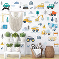AOWDIAO Construction Vehicle Wall Decals – 90Pcs Reusable Peel and Stick Vinyl Stickers for Kids’ Room, Nursery & Playroom – Removable Truck Decoration for Boys & Toddlers